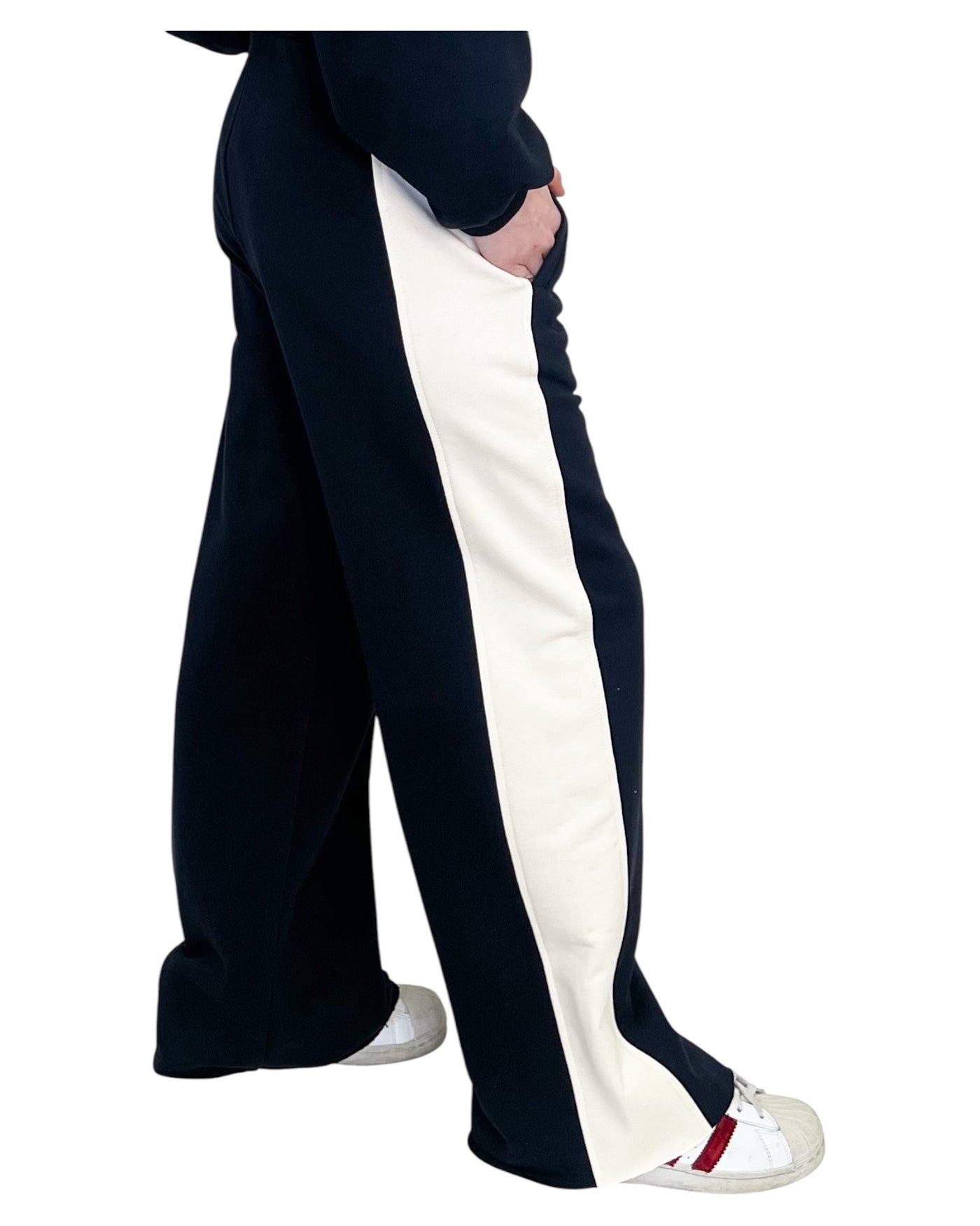 SV Boutique - Pantaloni Felpa Bicolor Blue e Latte