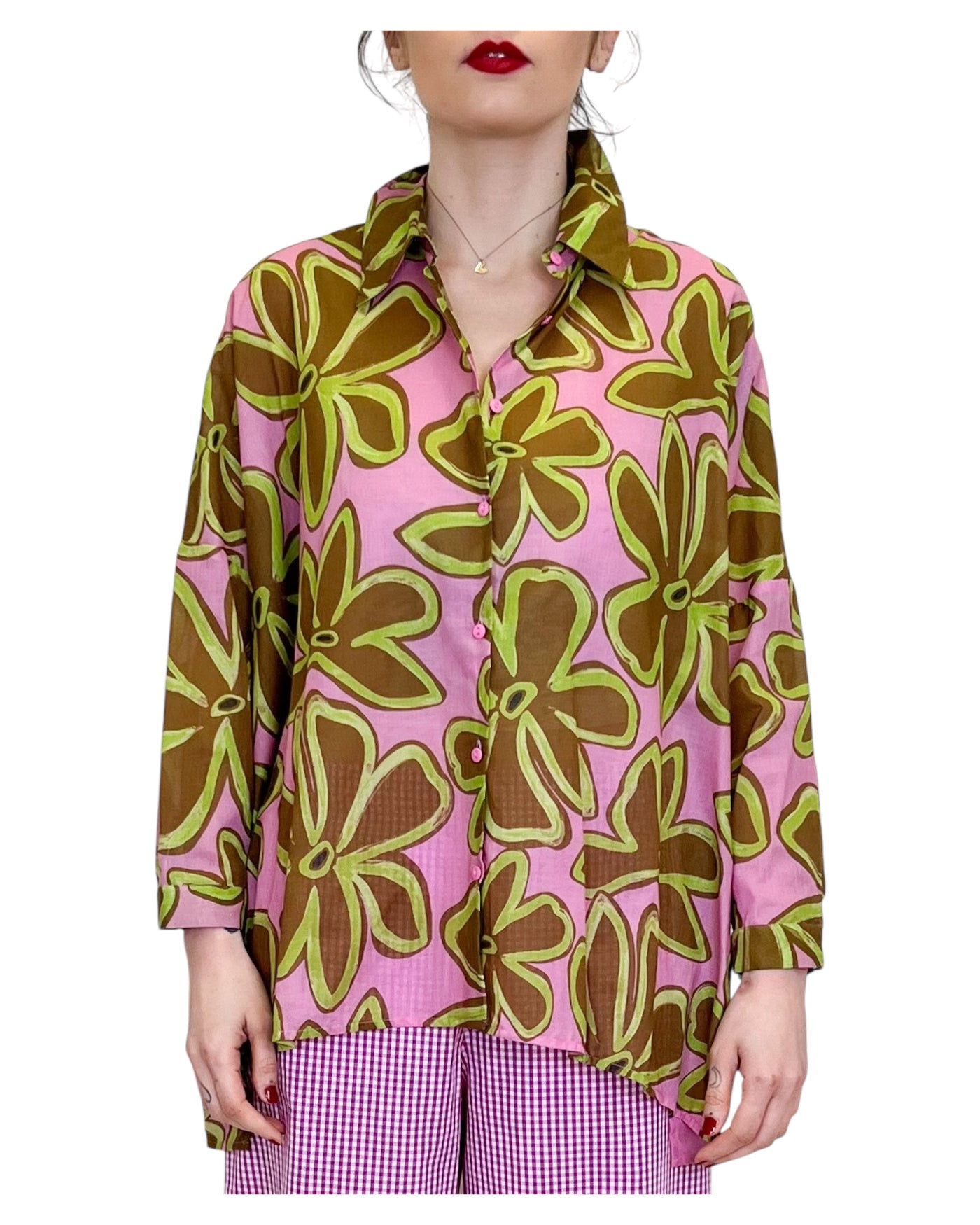 Niu - Camicia Rettangolo Guava
