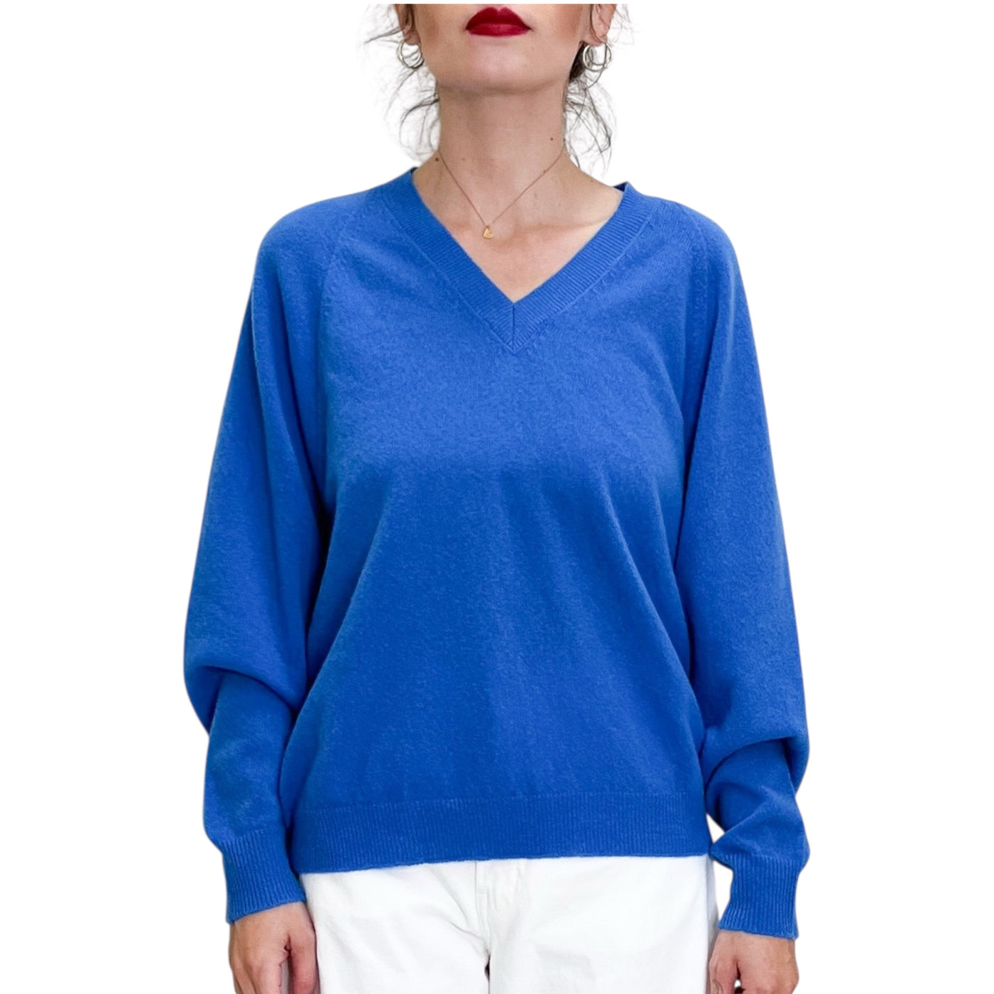 Floor - Maglia Scollo a V Cobalto