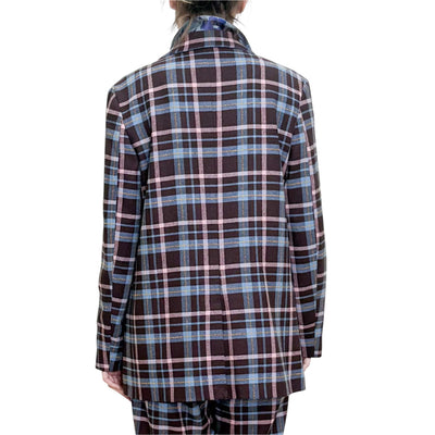 Niu - Giacca Doppiopetto Easy Check Camelia