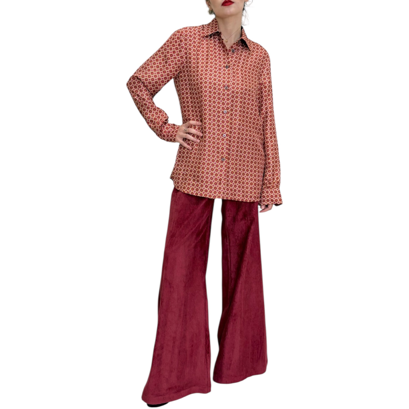 Maliparmi - Camicia Collection Print Microfantasia Bordeaux