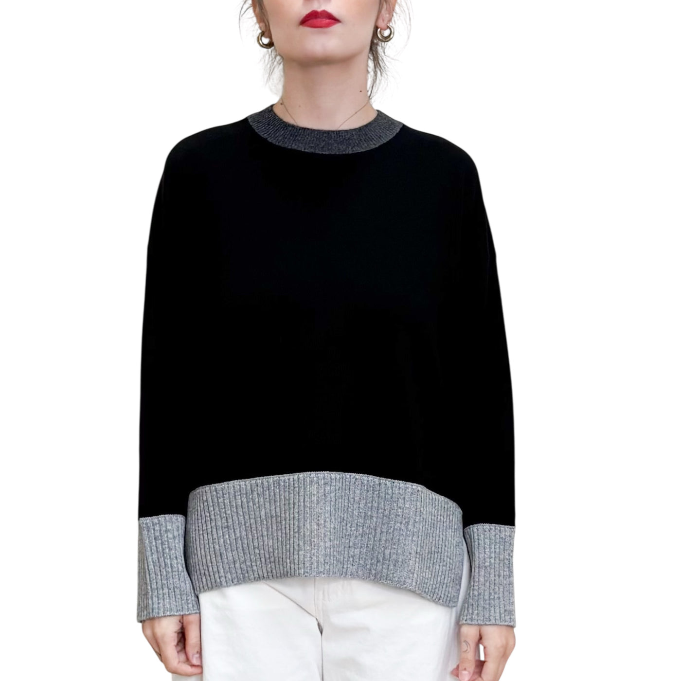 Quilisia - Maglia Girocollo con Spacchi Antracite