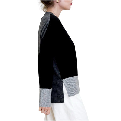 Quilisia - Maglia Girocollo con Spacchi Antracite