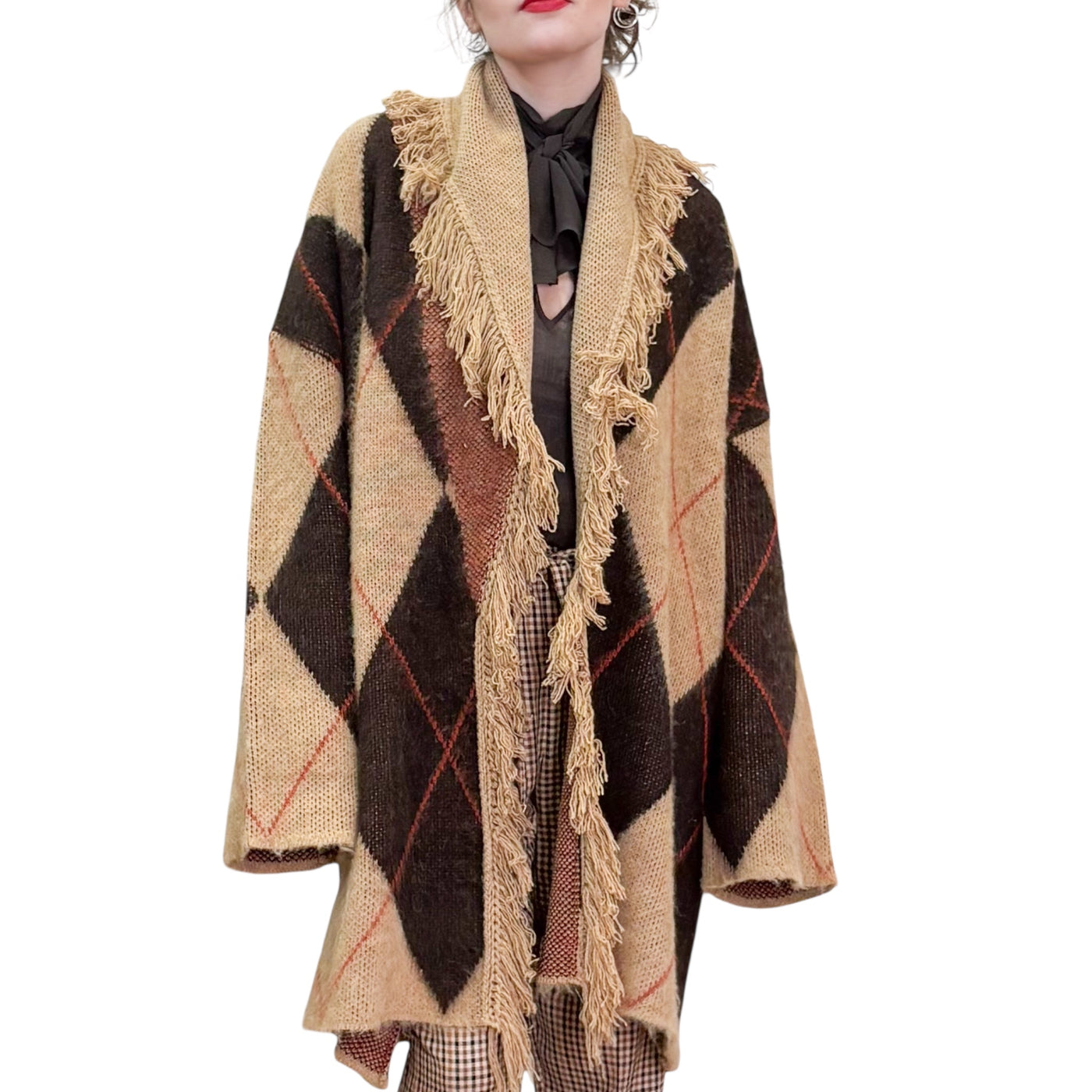 Souvenir - Cardigan Cappotto con Losanghe