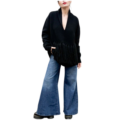 Jucca - Maglia Scollo a V con Frange