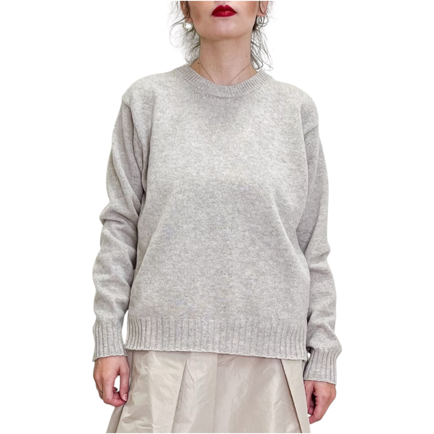 Floor - Maglia con Inserto in Taffetas Sesamo
