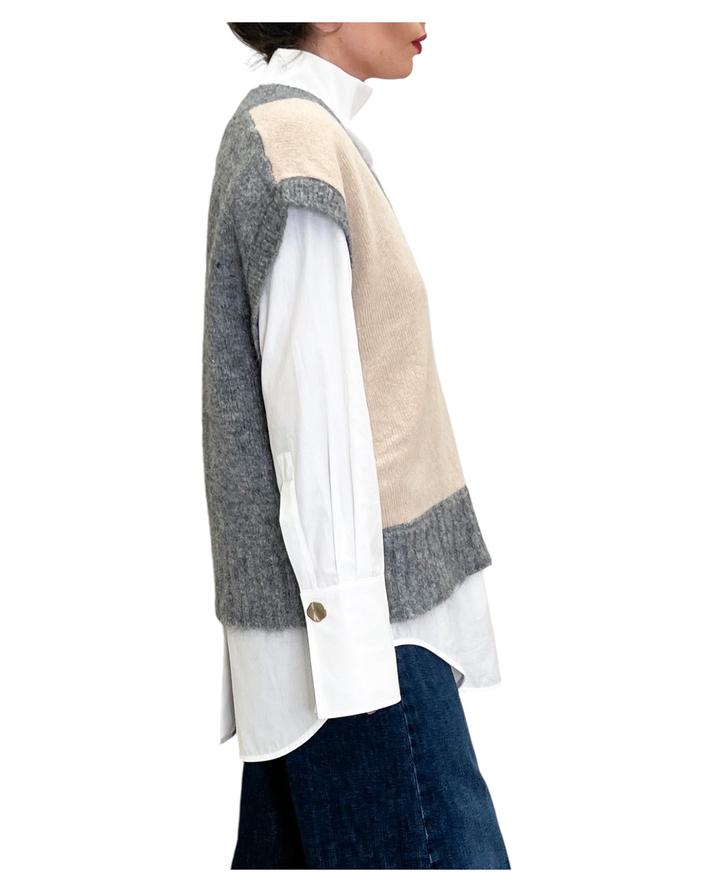 ALPHA STUDIO - Gilet Bicolor Flanella