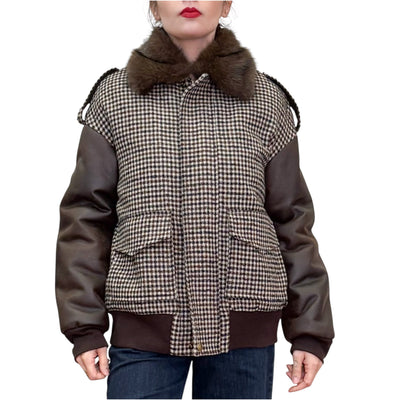 Souvenir - Bomber in Panno Check ed Ecomontone