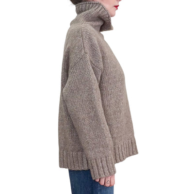 Alpha Studio - Maglia Soft Collo in Piedi Greige