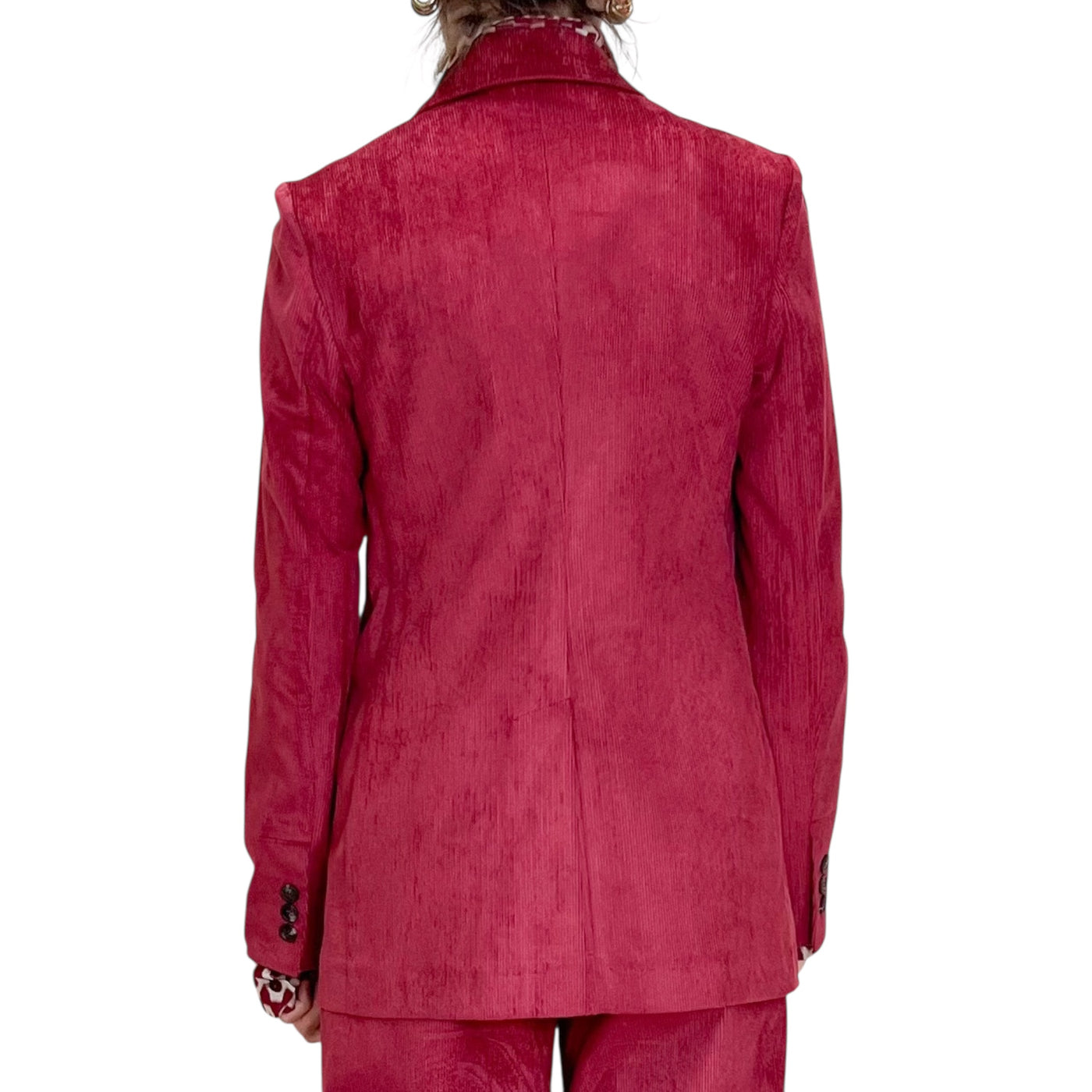Good Match - Giacca Doppiopetto Velluto Millerighe Cherry