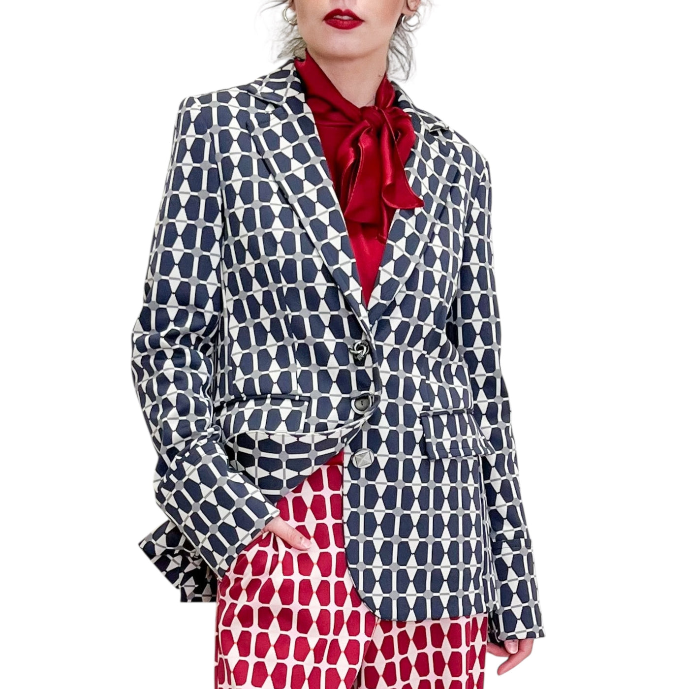 Maliparmi - Giacca Geometric Print Grigio