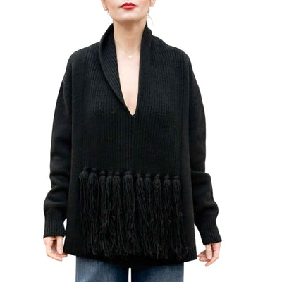 Jucca - Maglia Scollo a V con Frange