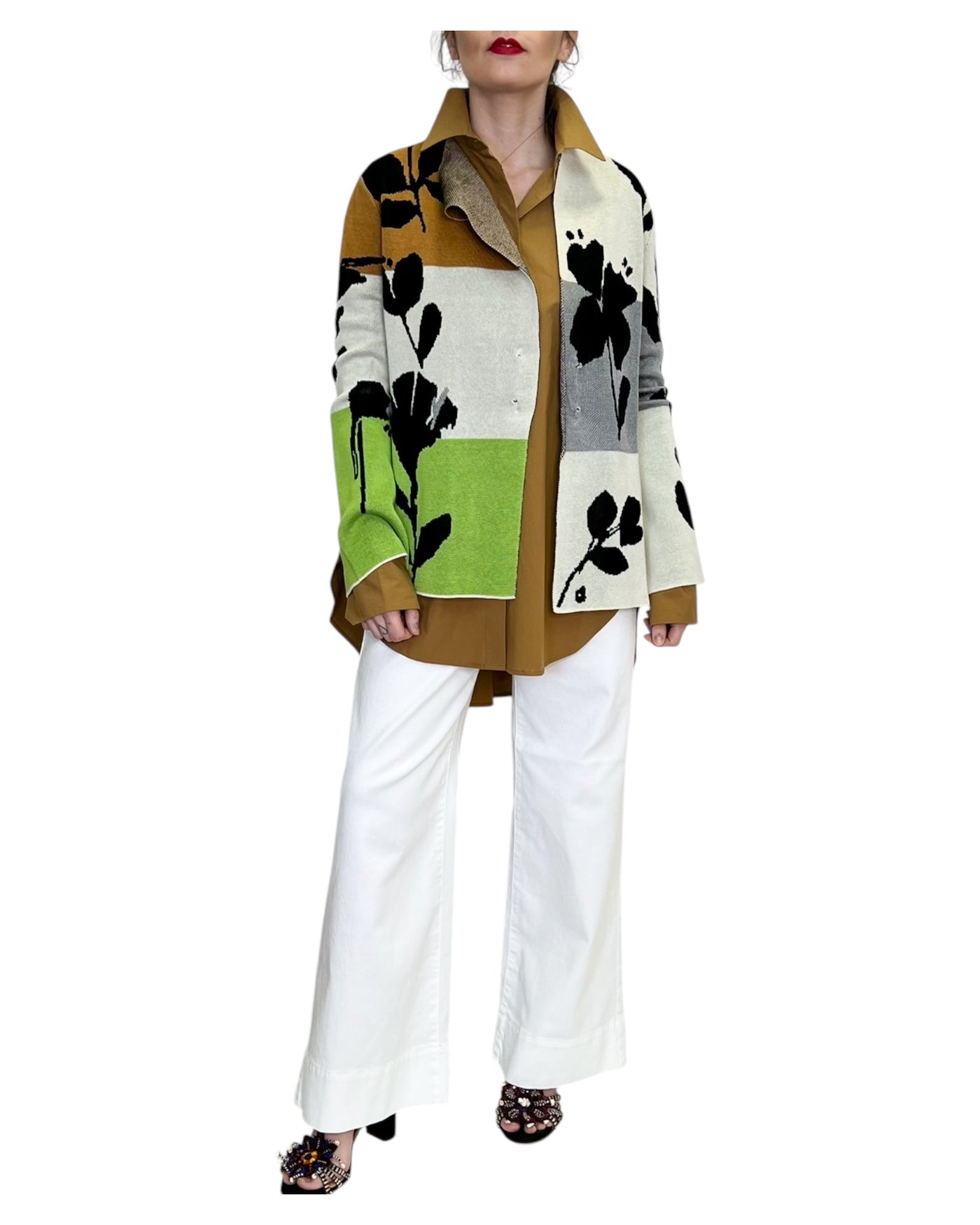 Phisique du Role - Giacca Cardigan Jacquard Flowers
