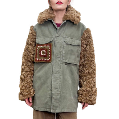 Souvenir - Sahariana Militare con Ecopelliccia