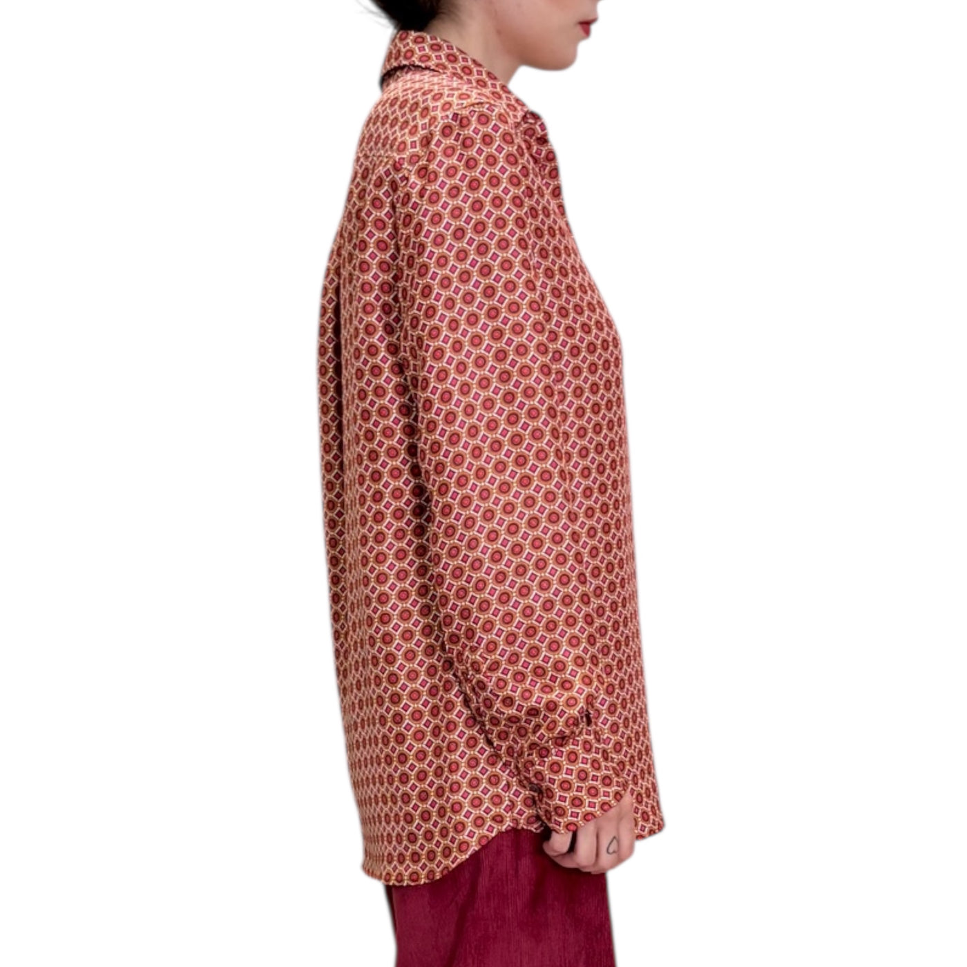 Maliparmi - Camicia Collection Print Microfantasia Bordeaux
