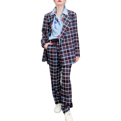 Niu - Giacca Doppiopetto Easy Check Camelia