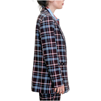 Niu - Giacca Doppiopetto Easy Check Camelia