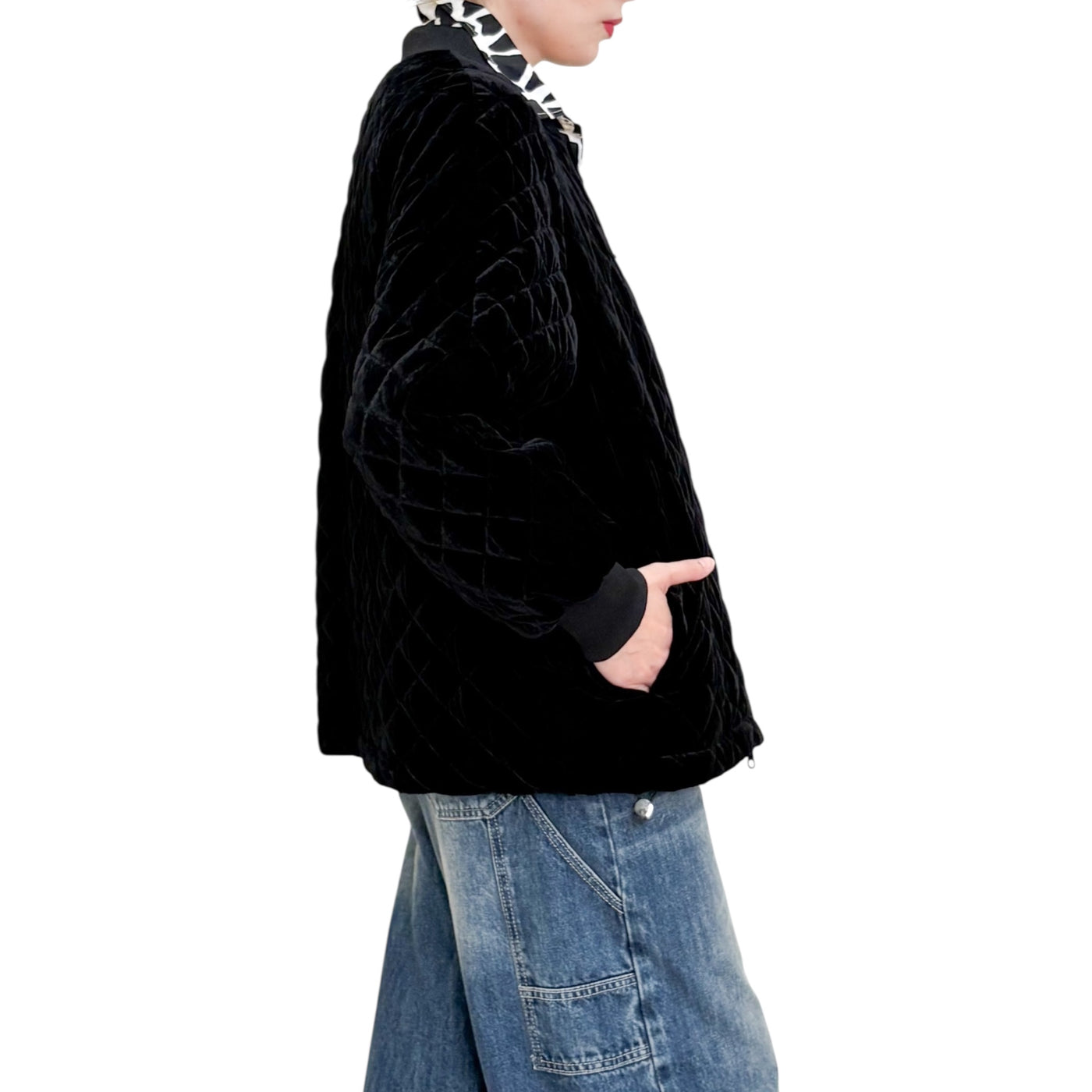 Maliparmi - Bomber Trapuntato Sweet Velvet Velluto Nero