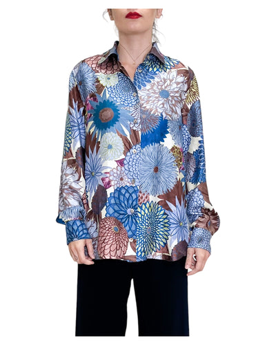 Maliparmi - Camicia con Bottoni Collection Print Blue