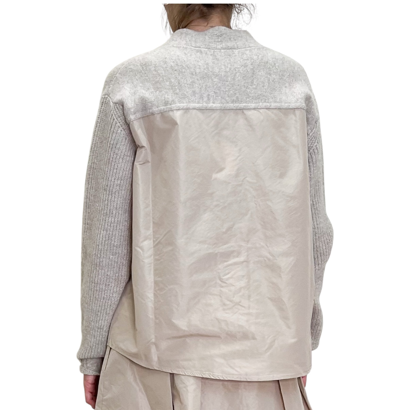 Floor - Maglia con Inserto in Taffetas Sesamo