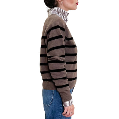 Jucca - Maglia Girocollo a Righe Noisette