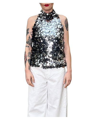 Jucca - Top in Maxi Paillettes Antracite