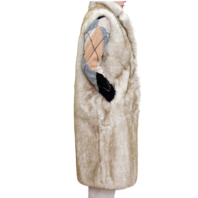 SVBoutique - Gilet Lungo Ecopelliccia Cream