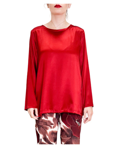 Maliparmi - Camicia Silk Satin Rossa