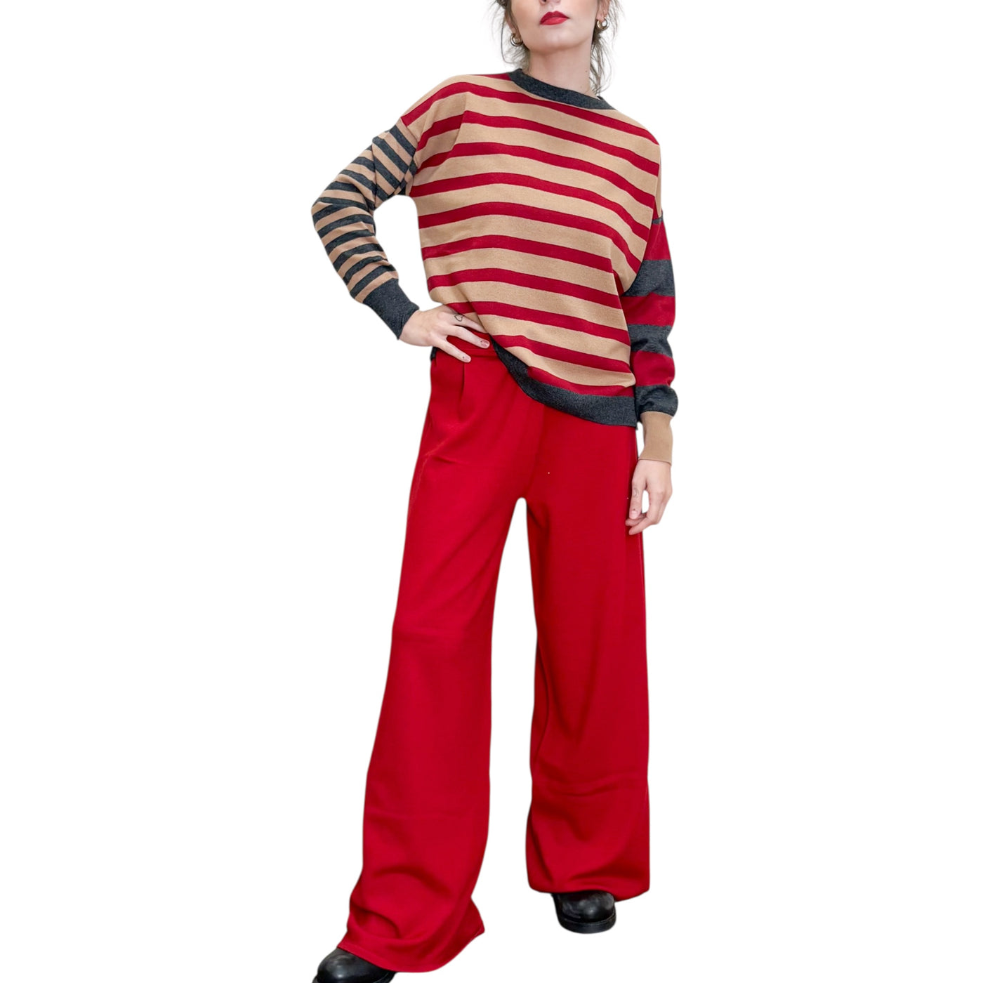 Quilisia - Maglia Girocollo a Righe