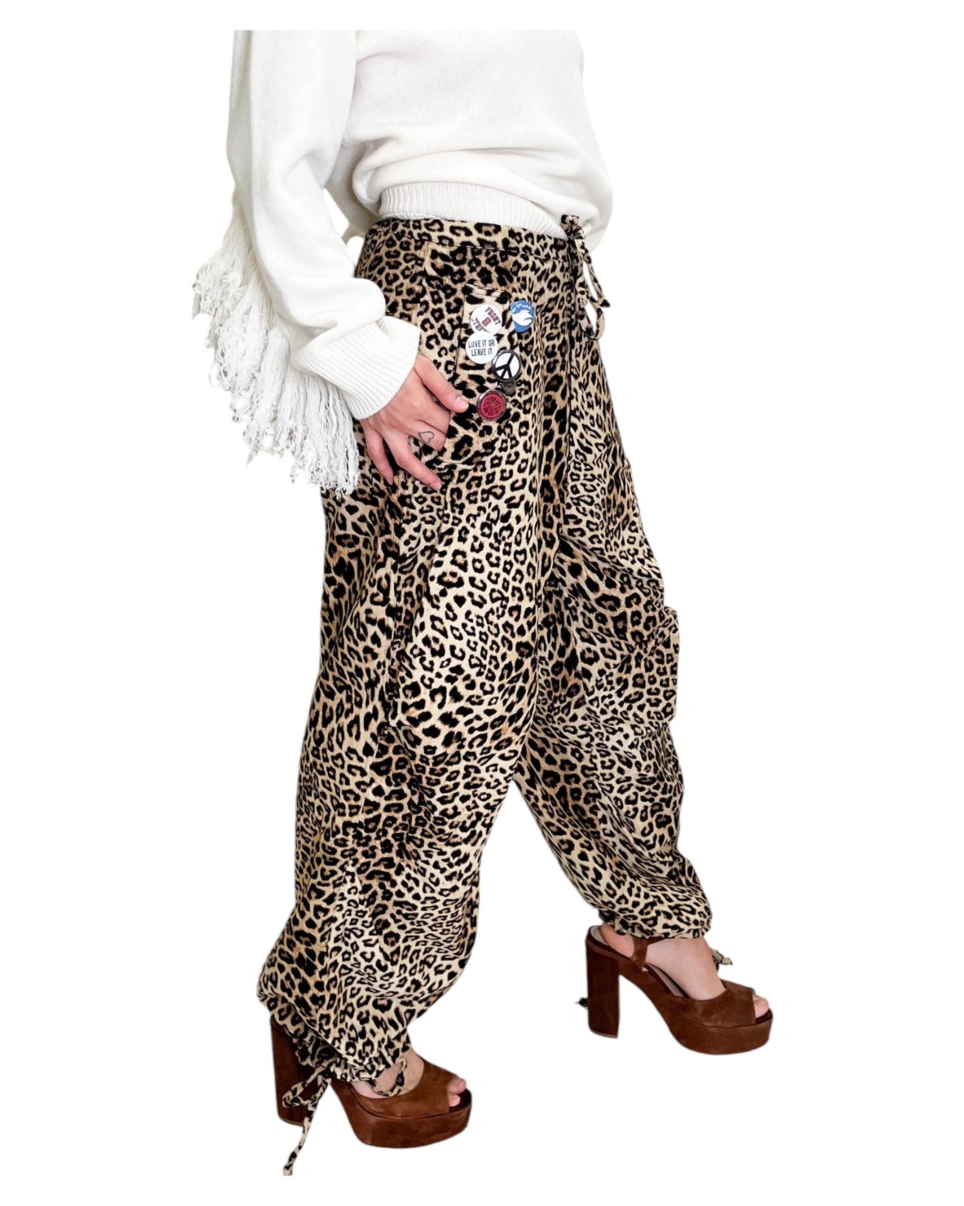 Front Street -Pantaloni Paracadute Leopard