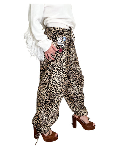 Front Street -Pantaloni Paracadute Leopard