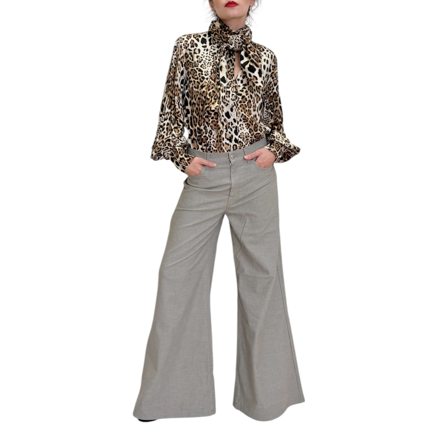 Cigala’s - Pantaloni Palazzo Wide Leg Nocciola