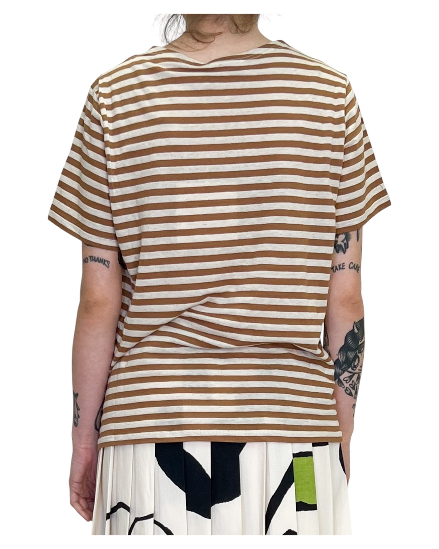 Phisique du Role - T-Shirt Mezza Manica Righe Caramel