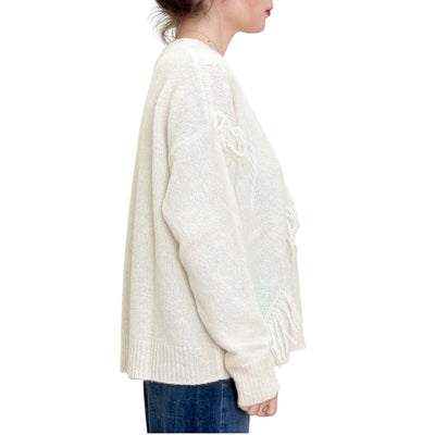 Jucca - Maglia Girocollo con Frange Panna