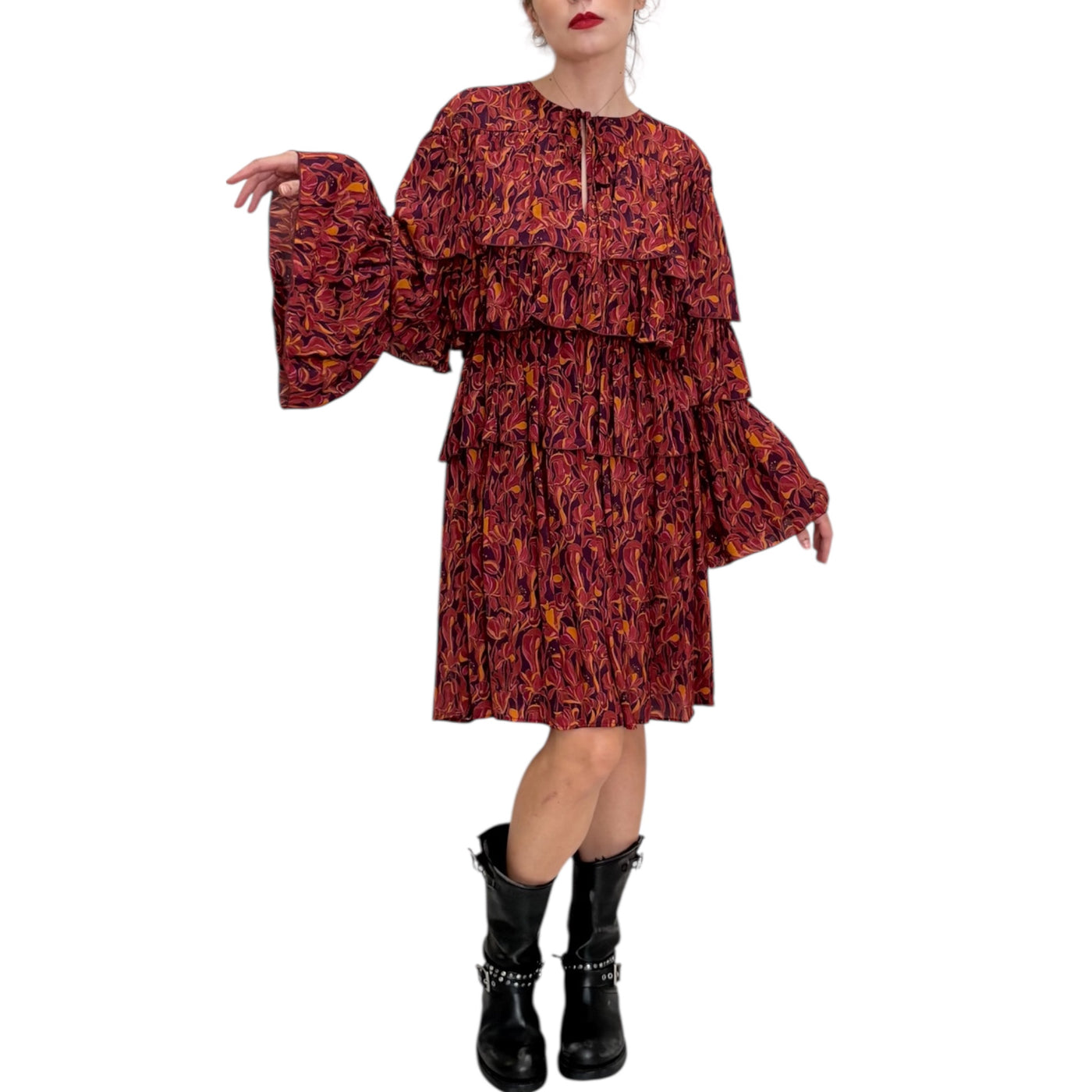 Maliparmi - Abito Balze Lily’s Fantasia Bordeaux