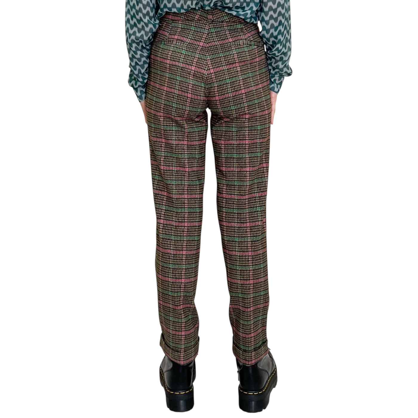 Good Match - Pantaloni Diritti Check con Risvolto