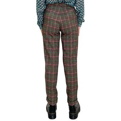 Good Match - Pantaloni Diritti Check con Risvolto
