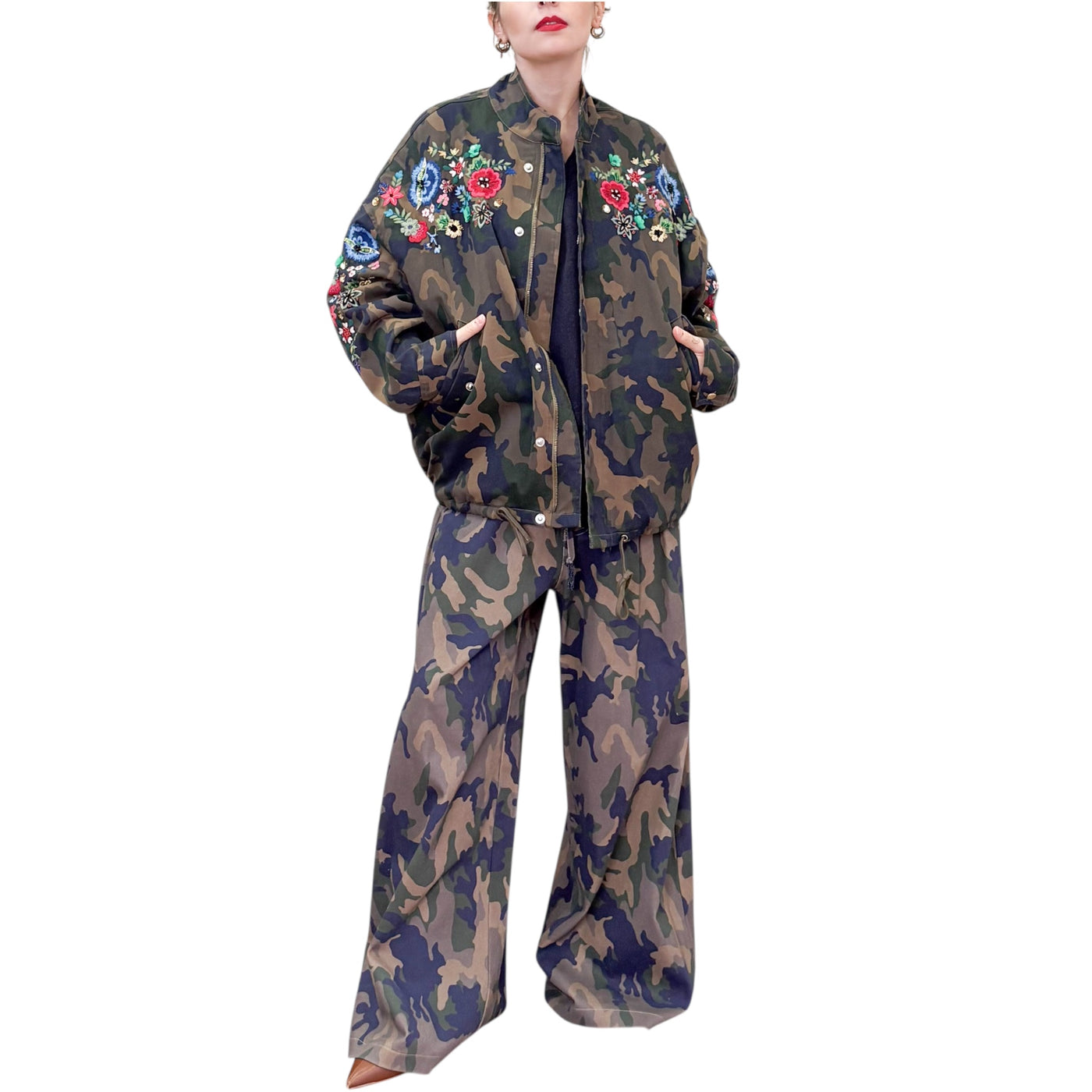 Front Street - Bomber Camu con Ricami