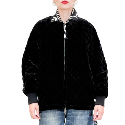Maliparmi - Bomber Trapuntato Sweet Velvet Velluto Nero