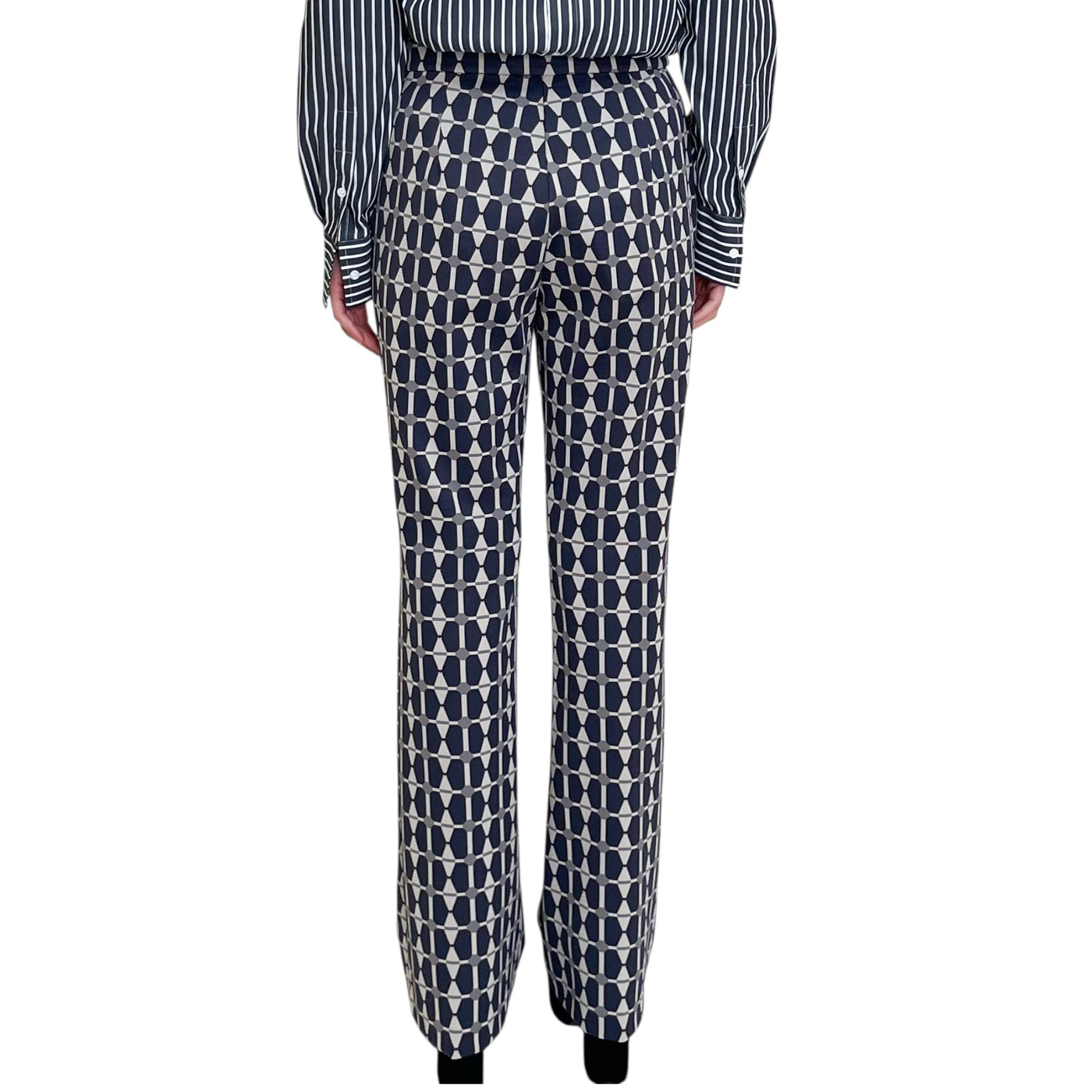 Maliparmi - Pantaloni Zampetta Geometric Print Grigio