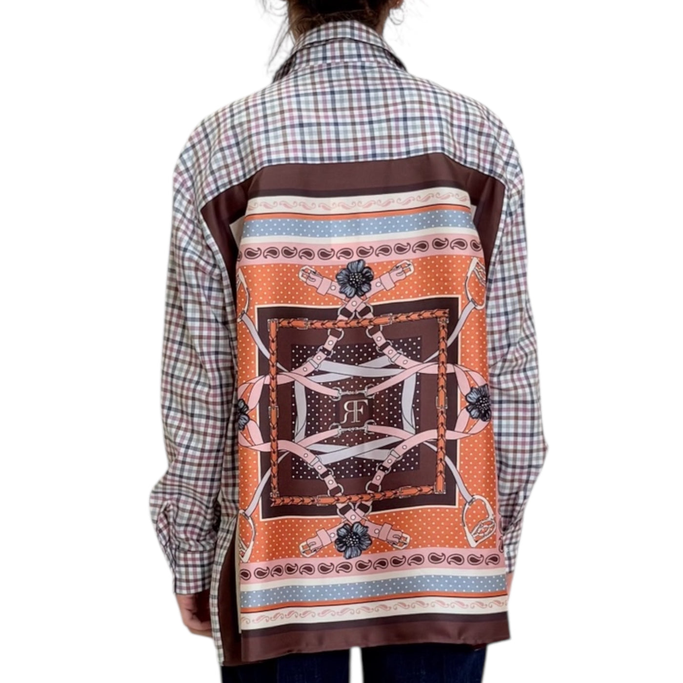 Robert Friedman - Camicia Sophie Check con Stampa Foulard