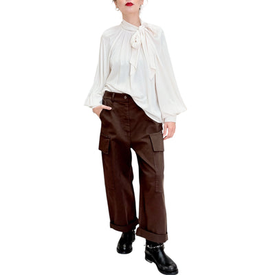 SVBoutique - Camicia con Fiocco Latte