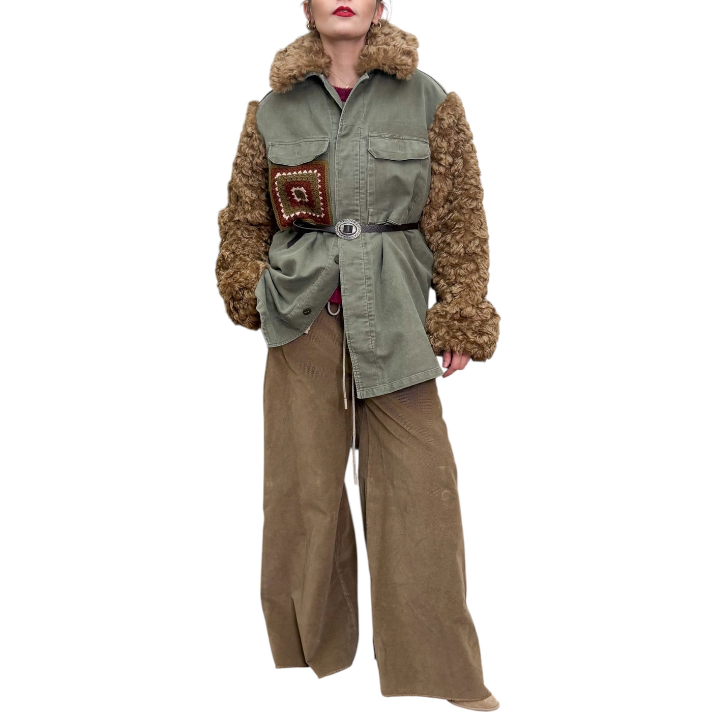 Souvenir - Sahariana Militare con Ecopelliccia