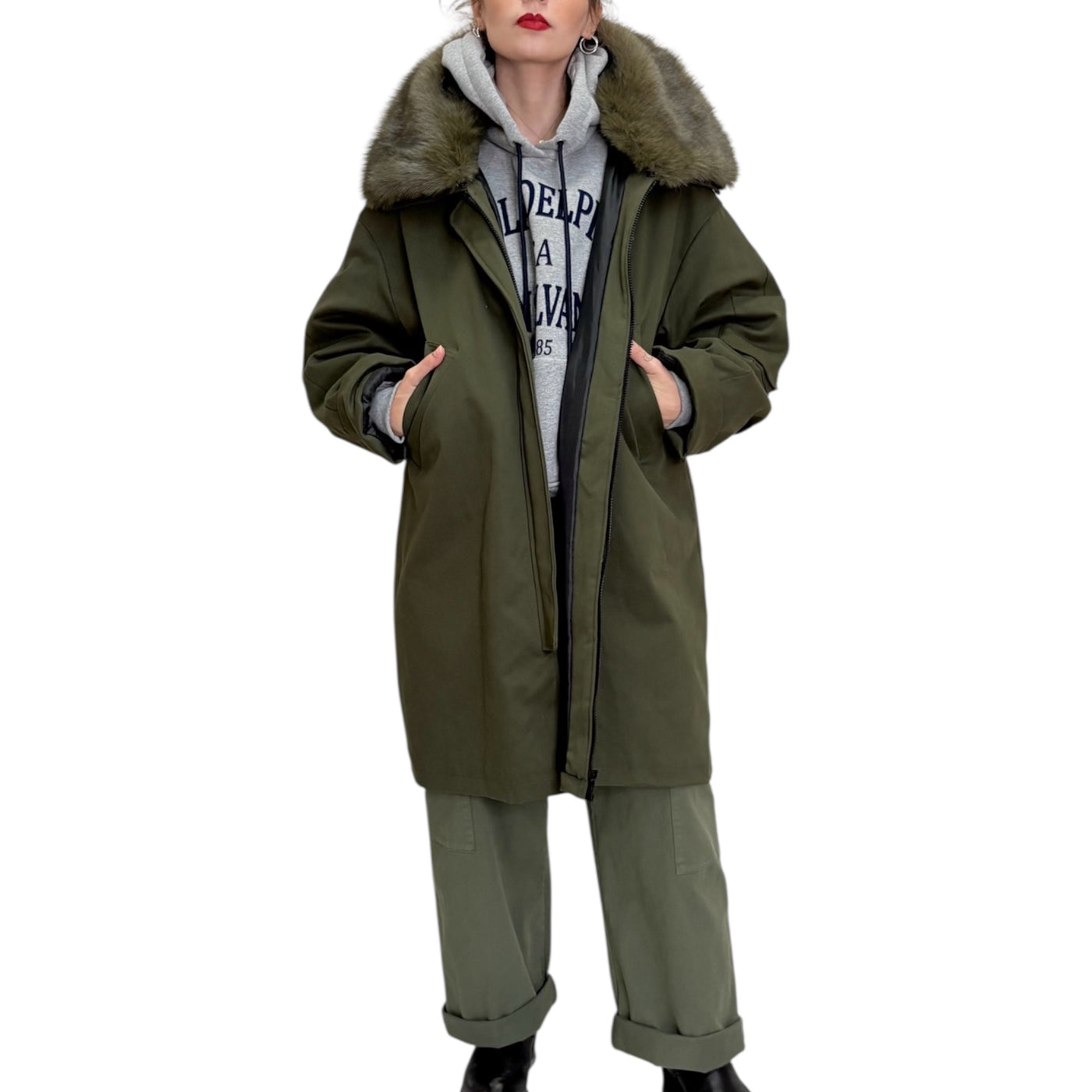 SVBoutique - Parka Verde Militare