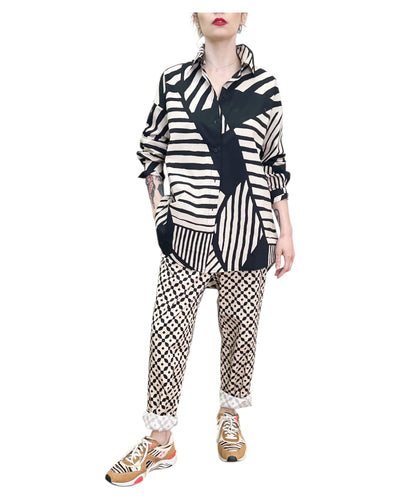 Alpha Studio - Camicia Over Maxi Stampa