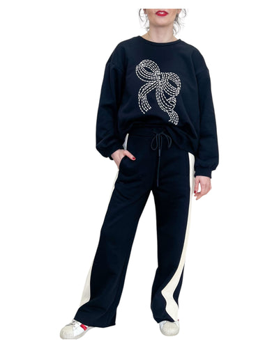 SV Boutique - Pantaloni Felpa Bicolor Blue e Latte