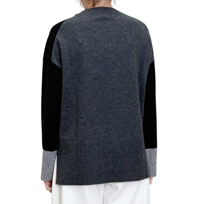 Quilisia - Maglia Girocollo con Spacchi Antracite