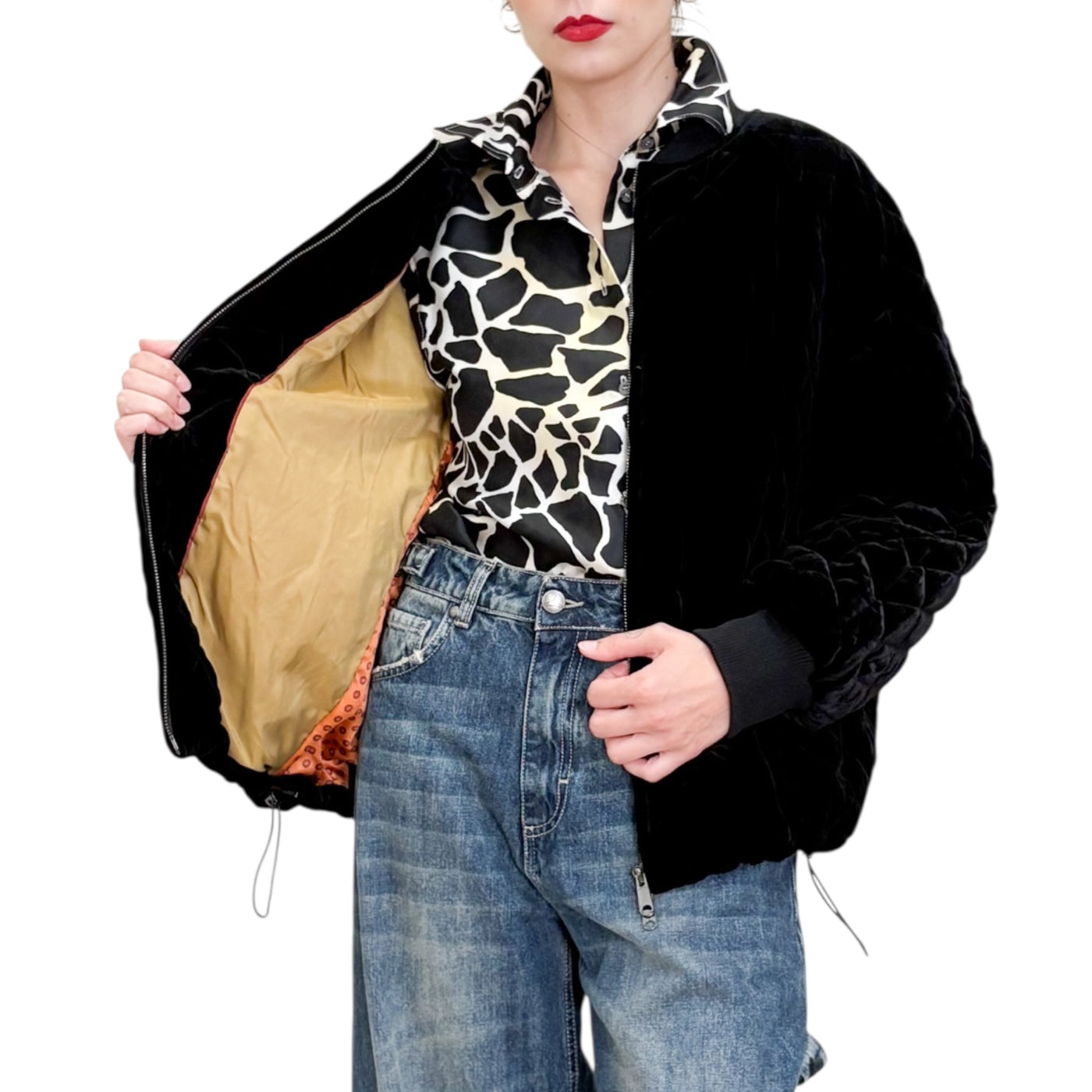 Maliparmi - Bomber Trapuntato Sweet Velvet Velluto Nero