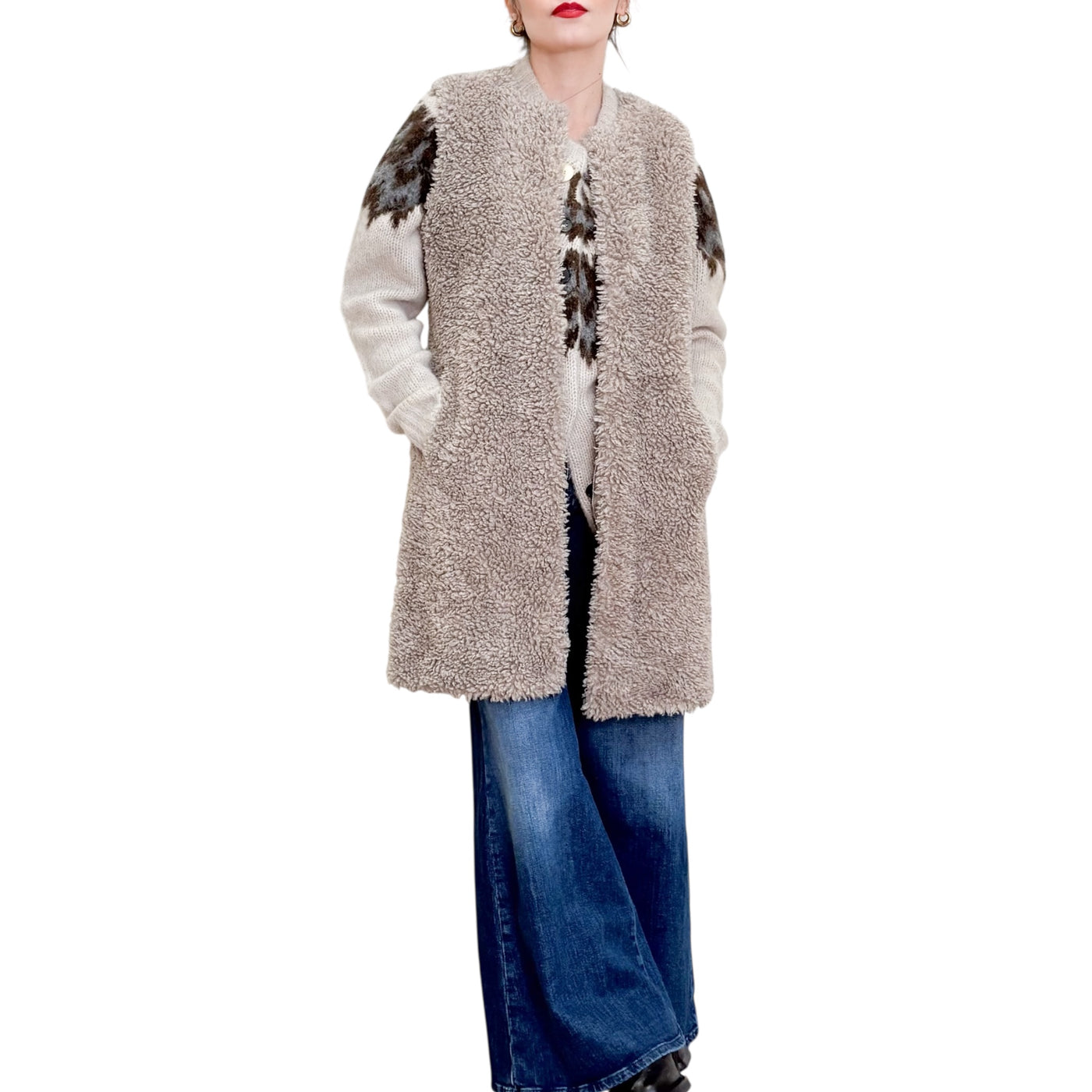 SVBoutique - Gilet Lungo Reversibile Light Grey