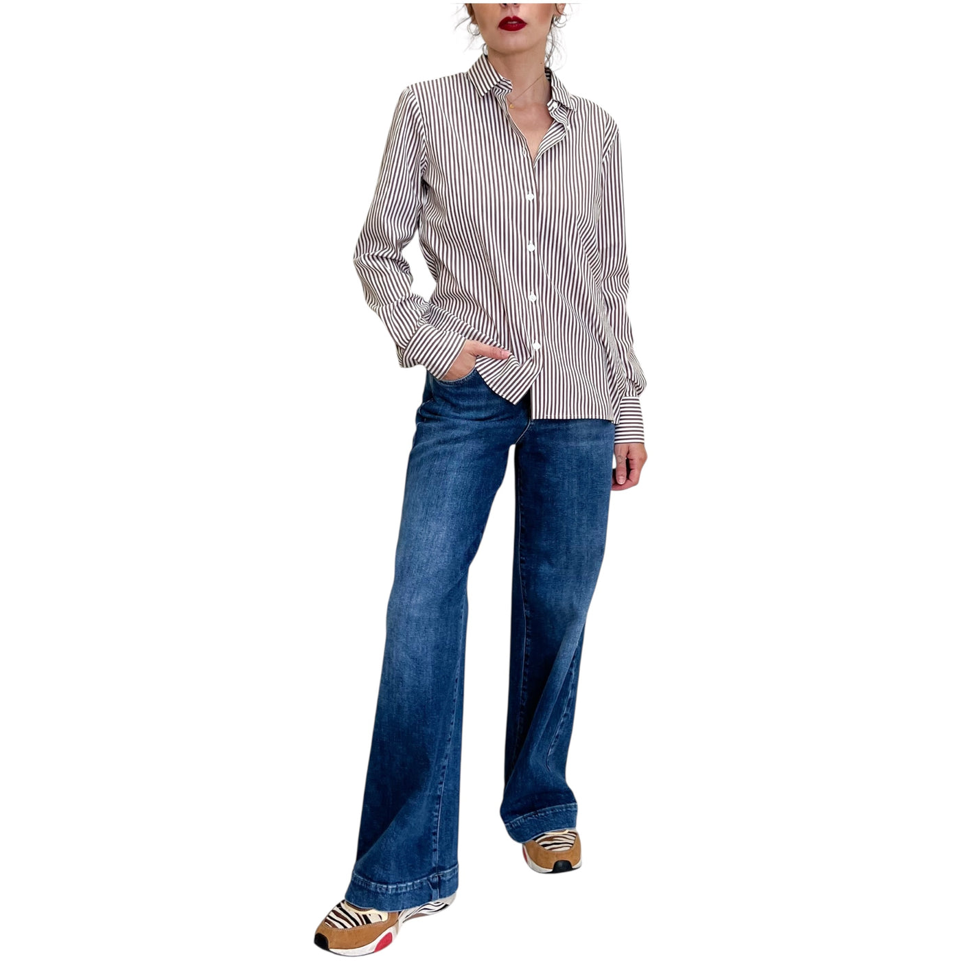 Robert Friedman - Camicia Andrea Riga Bianca e Moro